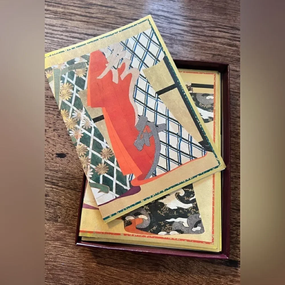 Vintage Kimono Screen Note Cards